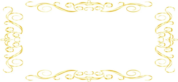 Marco de patrón antiguo rectangular horizontal dorado — Vector de stock