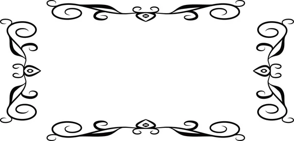 Horizontal rectangular antique pattern frame — Stok Vektör