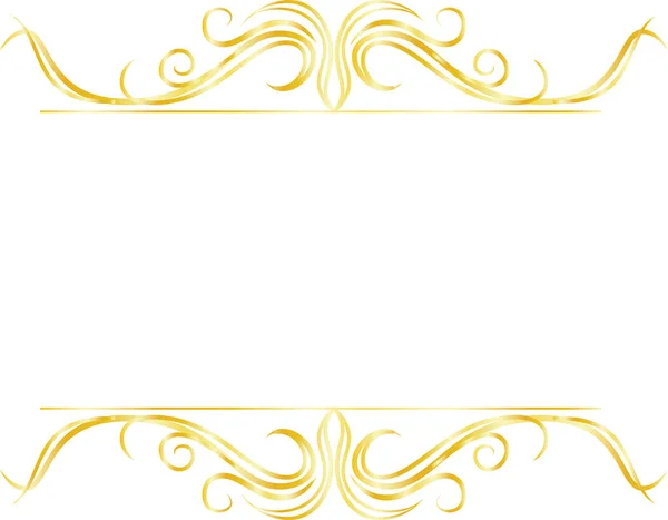 Gold oben und unten Rahmen mit antiken Mustern — Stockvektor