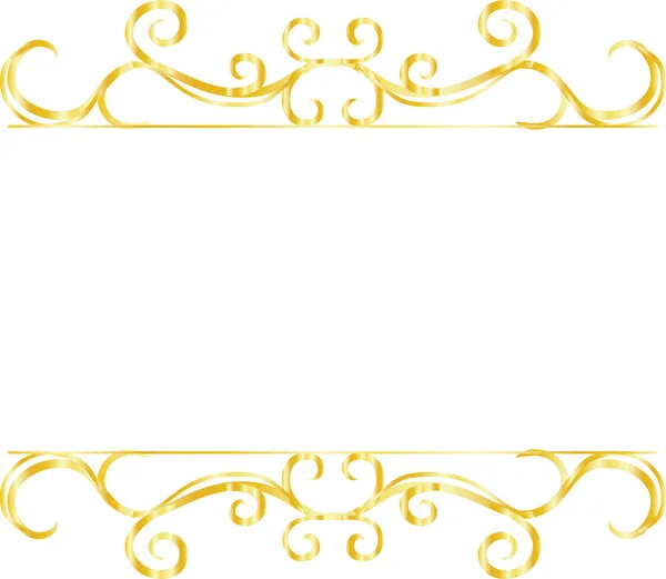 Золотая верхняя и нижняя рамка — стоковый вектор
