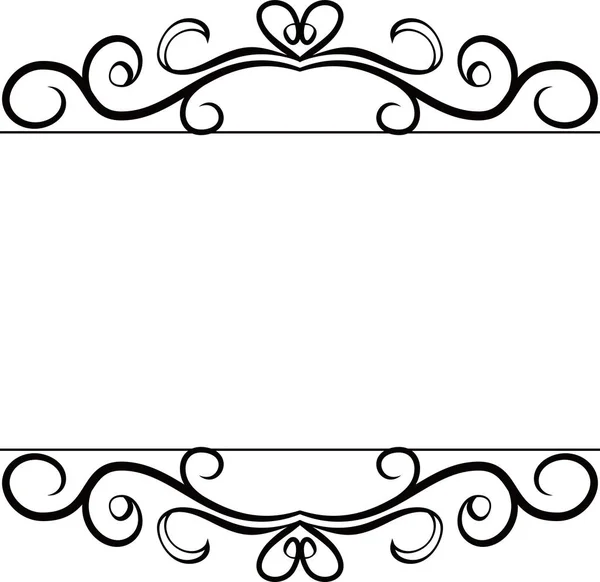 Boven- en onderkant antiek patroon frame — Stockvector