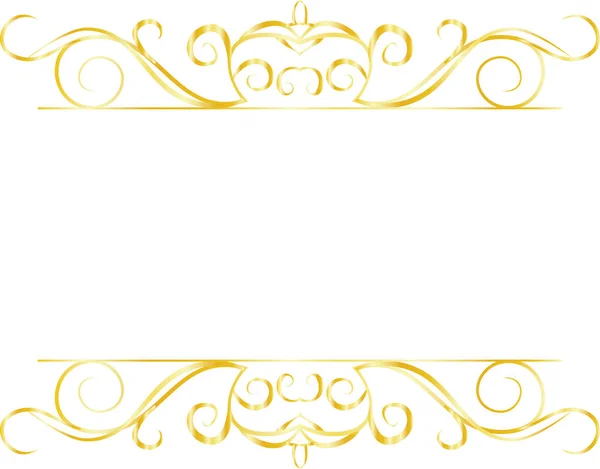 Parte superior de oro y marco de patrón antiguo inferior — Vector de stock
