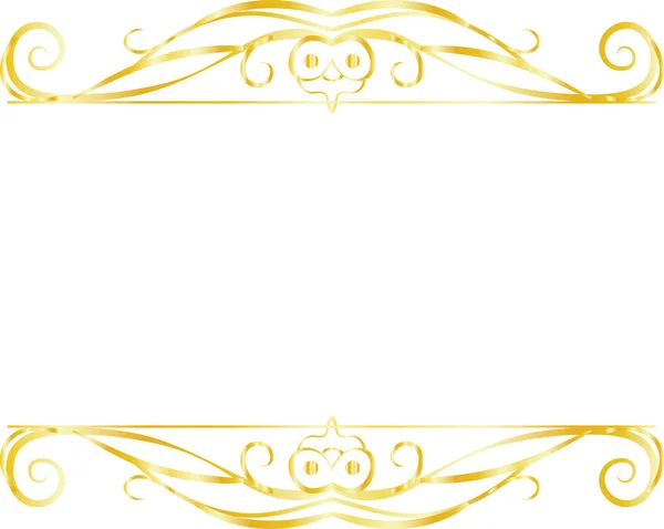 Золотая верхняя и нижняя рамка — стоковый вектор