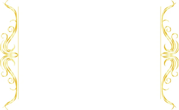 Altın rengi sol ve sağ antika desen çerçevesi 