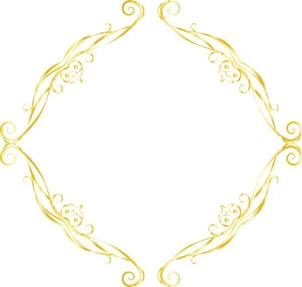 Altın Elmas antika desenli çerçeve — Stok Vektör