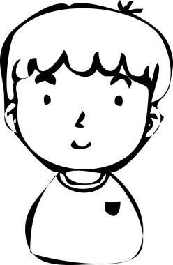 Tek renkli kaba karalama yapan El, gülümseyen insanların ikonunu çizdi 