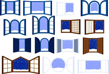 Bu, yağan karlı Açık pencere çerçevesinin bir resmidir.