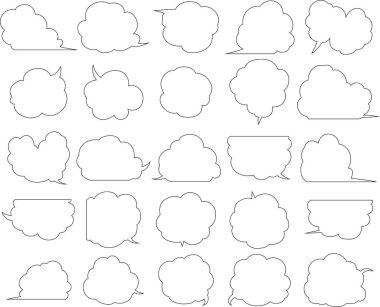 Bu, şirin çizgi film bulutlarının konuşma baloncuğunun bir çizimi.