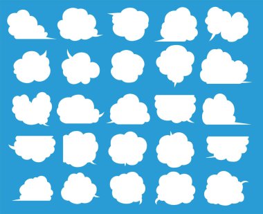 Bu, şirin çizgi film bulutlarının konuşma baloncuğunun bir çizimi.