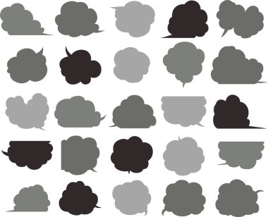 Bu, şirin çizgi film bulutlarının konuşma baloncuğunun bir çizimi.