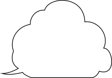 Bu, şirin çizgi film bulutlarının konuşma baloncuğunun bir çizimi. 