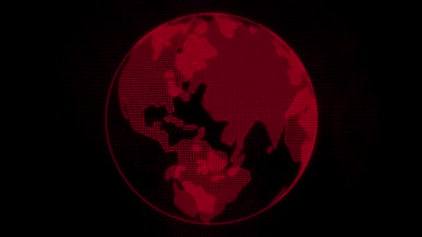 Ilustrace Kybernetického Stylu Země Rotující Doprava — Stock video
