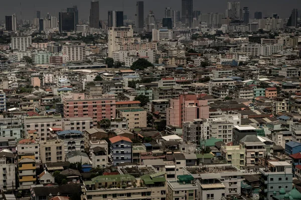 Öğleden sonra Bangkok gökdelen binalarının hava manzarası. Landsc — Stok fotoğraf