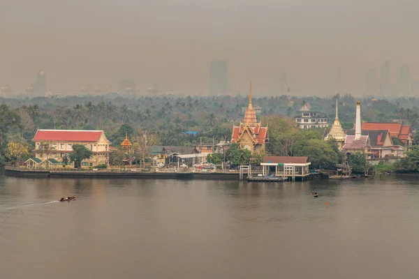 Bangkok Thailand Feb 2020 Het Uitzicht Chao Phraya Rivier Die — Stockfoto