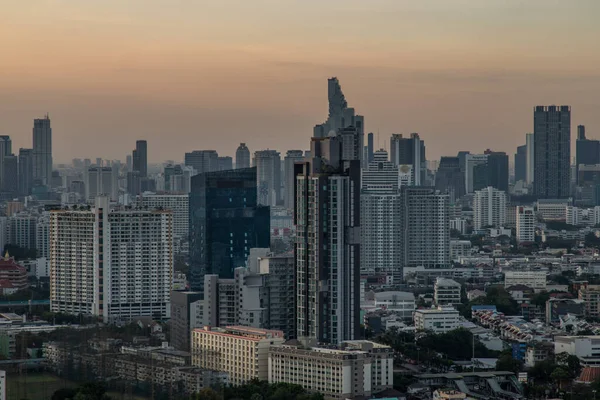 Bangkok Thailand Mar 2020 Sky View Bangkok Skyscrapers Business District — Stockfoto