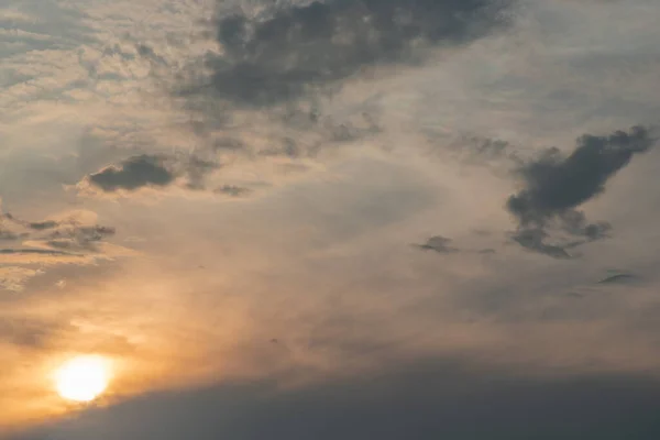 Beau Ciel Avec Fond Nuageux Douceur Des Nuages Luminosité Ciel — Photo