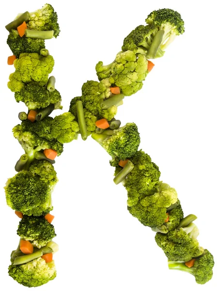 Brief Gezonde Levensstijl Voeding Engels Alfabet Tekst Van Producten Broccoli — Stockfoto