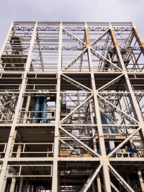 Zenginleştirme fabrikası inşaatı. Madencilik ve işleme tesisi. Sylvinite madenciliği. Petrikov Bölgesi, Belarus Cumhuriyeti.