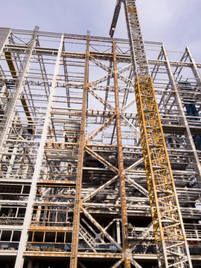 Zenginleştirme fabrikası inşaatı. Madencilik ve işleme tesisi. Sylvinite madenciliği. Petrikov Bölgesi, Belarus Cumhuriyeti.