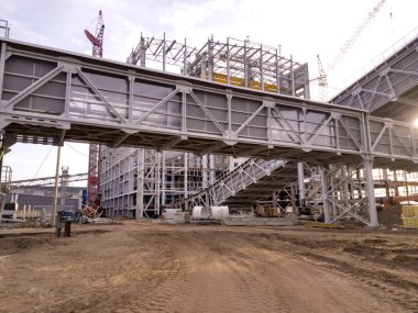 Maden cevheri ve işleme tesisi taşımak için bir galeri. Sylvinite madenciliği. Bina. Petrikov Bölgesi, Belarus Cumhuriyeti.