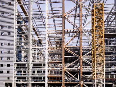 Zenginleştirme fabrikası inşaatı. Madencilik ve işleme tesisi. Sylvinite madenciliği. Petrikov Bölgesi, Belarus Cumhuriyeti.