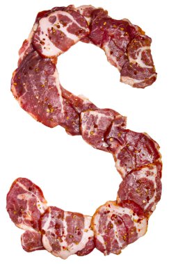 S harfi. Taze et alfabesi. Tasarım için kavramsal yazı tipi.