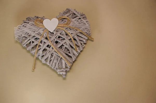 Valentin-napi kártya. Romantikus szív. Az emberek közötti kapcsolat. Puha háttér. A romantika fogalma. — Stock Fotó