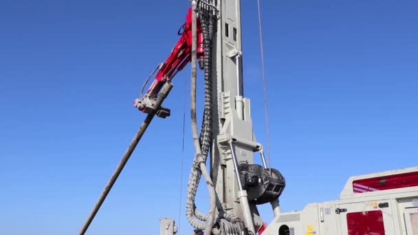 Work Rig Drilling Flushing Solution Device Wells Deep Freezing Soil — Stock Video