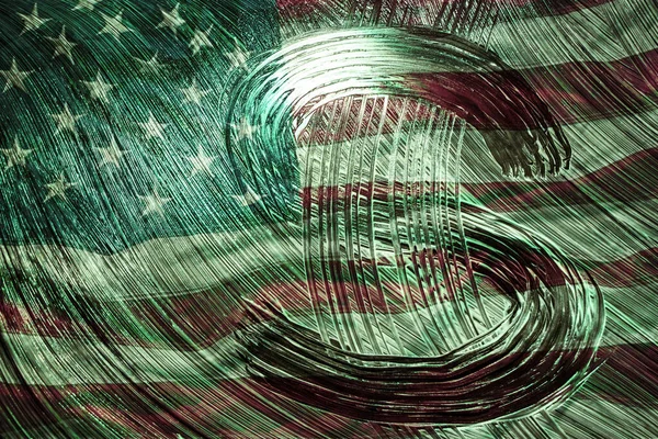 Символ Американської Валюти Тлі Прапора Сша Символ Долара Вручну Намальований — стокове фото