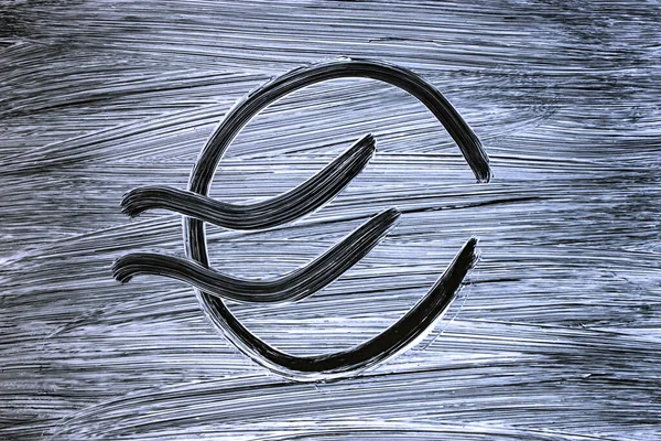 Symbol Euro Tle Koncepcyjnym Europie Ręczne Rysowanie Pędzlem Koncepcja Wzornictwa — Zdjęcie stockowe