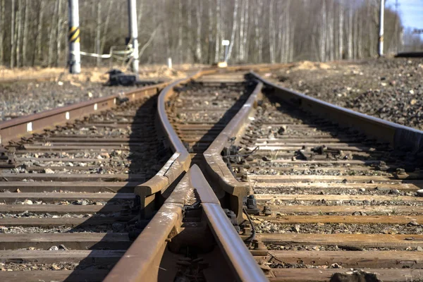 Spoorspoor Spoorrails Pijl Ontknoping — Stockfoto