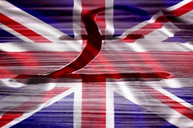 Büyük Britanya bayrağının arka planına karşı Sterlin İşareti