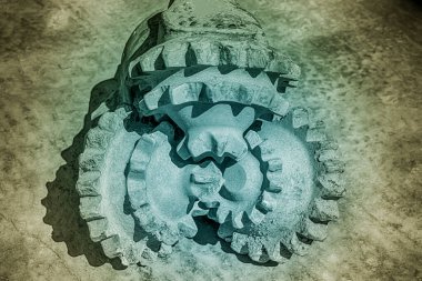 Sondaj kulesi. Sondaj aleti. Derin sondaj için taç. Jeoloji. Beyaz Rusya. Salihorsk 2020