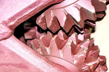 Sondaj kulesi. Sondaj aleti. Derin sondaj için taç. Jeoloji. Beyaz Rusya. Salihorsk 2020