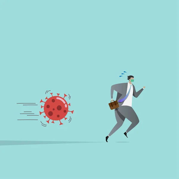 Les Gens Affaires Fuient Les Agents Pathogènes Coronavirus Touchés Par — Image vectorielle