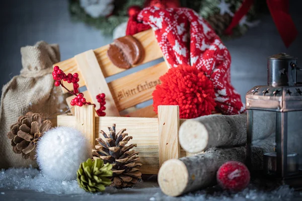 Weihnachten Und Neujahr Symbole Und Dekoration — Stockfoto