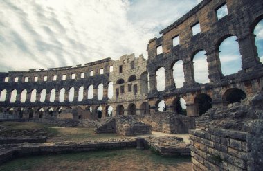 Pula Hırvatistan 'daki amfi tiyatro