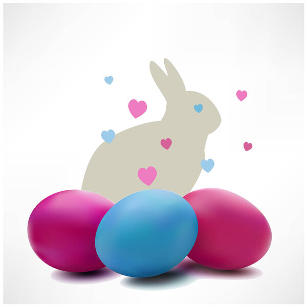 Easter Rabbit Colotful Eggs — Stock Photo, Image