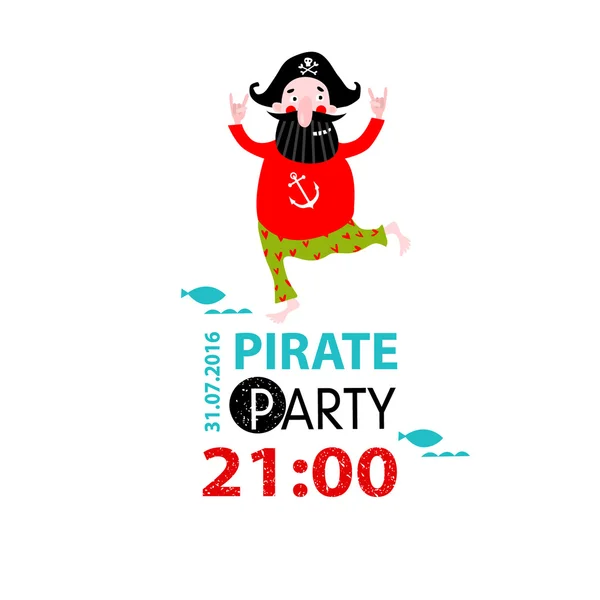 Partie pirate invitant carte — Image vectorielle
