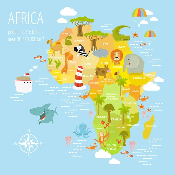Vector χάρτη της Αφρικής — Διανυσματικό Αρχείο