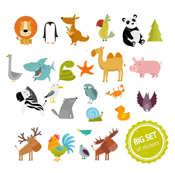 Gran conjunto de vectores de animales . — Vector de stock