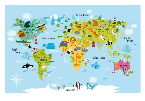 Mapa del mundo — Vector de stock