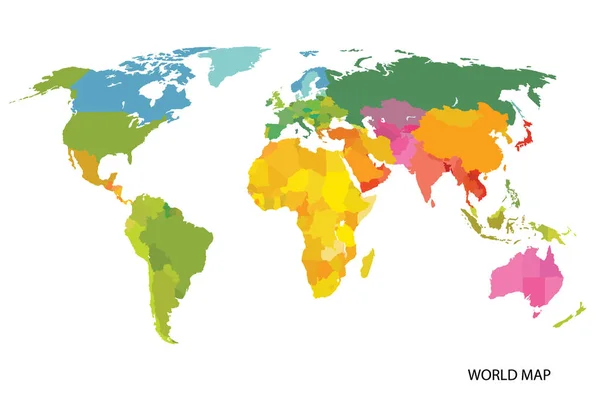 Vektor karta av världen med länder — Stock vektor