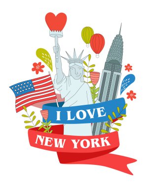 Bir New York vektör poster.