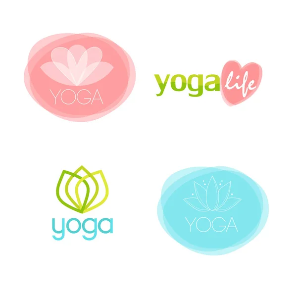 Yoga vektor uppsättning ikoner — Stock vektor