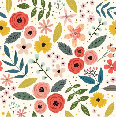 Çiçekte hoş bir çiçek deseni var. Kusursuz vektör dokusu. Moda baskıları için zarif bir şablon. Çok küçük pembe çiçeklerle basılıyor. bej arkaplan.