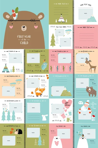 Libro Fotos Vectorial Con Animales Dibujos Animados Para Los Niños — Vector de stock