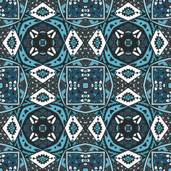 Ethnic geometric tiled  seamless pattern — Stock Vector