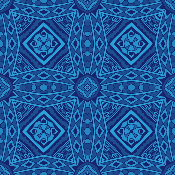 モザイク タイル ブルー ベクターのシームレス パターン — ストックベクタ