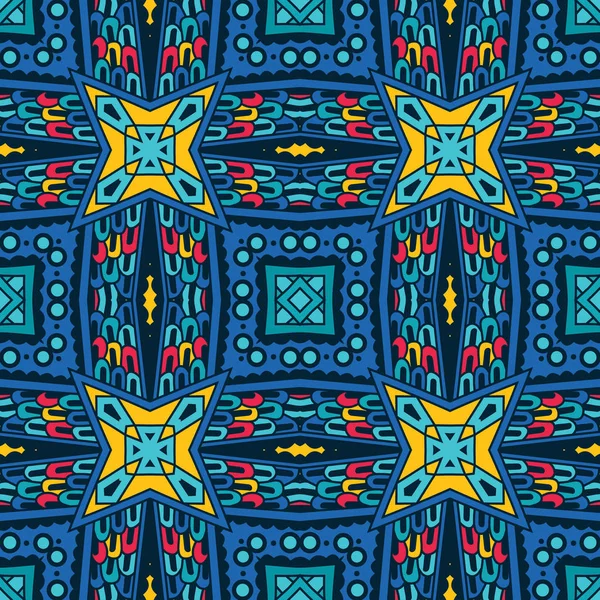 シームレスなベクトル パターン ブルー幾何学的なプリント — ストックベクタ